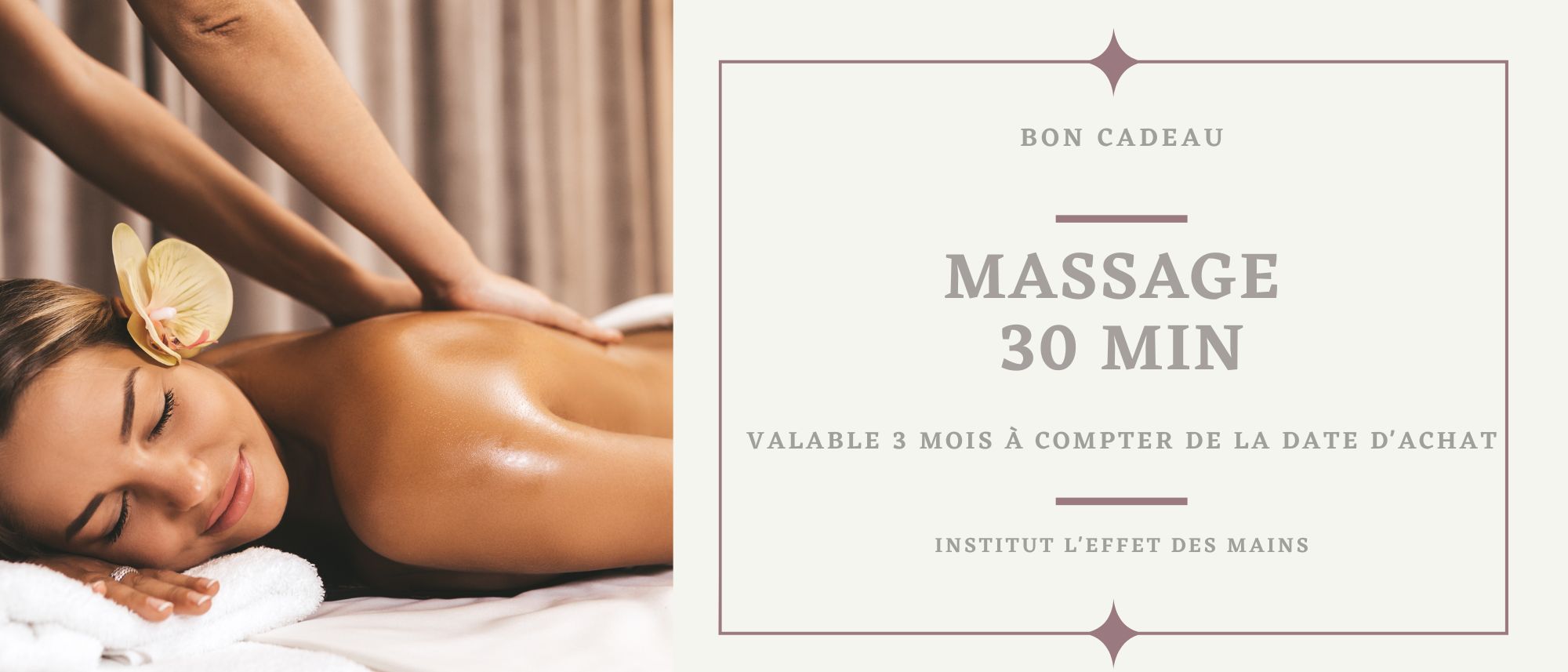 offrir un bon cadeau massage 30min