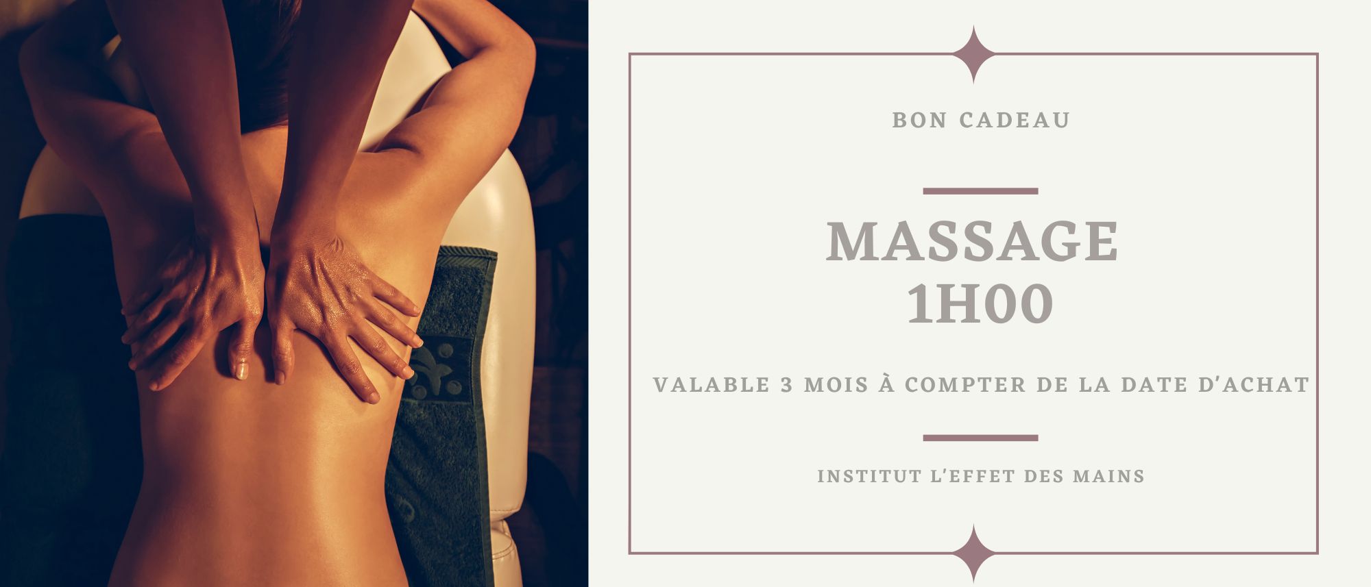 offrir un bon cadeau massage 1h